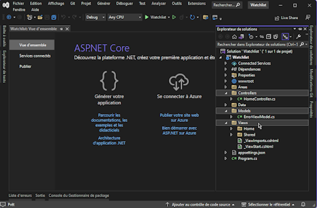 Fenêtre Explorateur de solutions dans Visual Studio