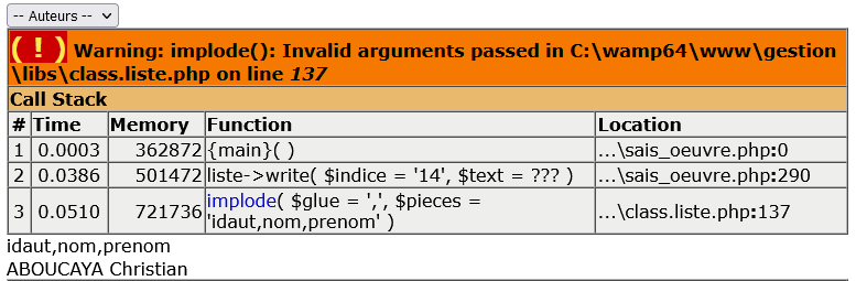 Notice: Array to string conversion in C: par labourette - OpenClassrooms