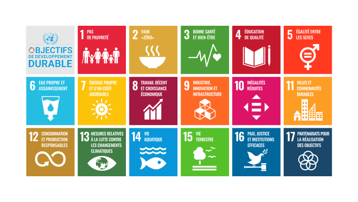 Pictogrammes des 17 objectifs de développement durable des Nations Unies