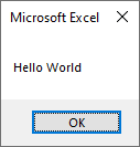 Exemple de messagebox dans Excel