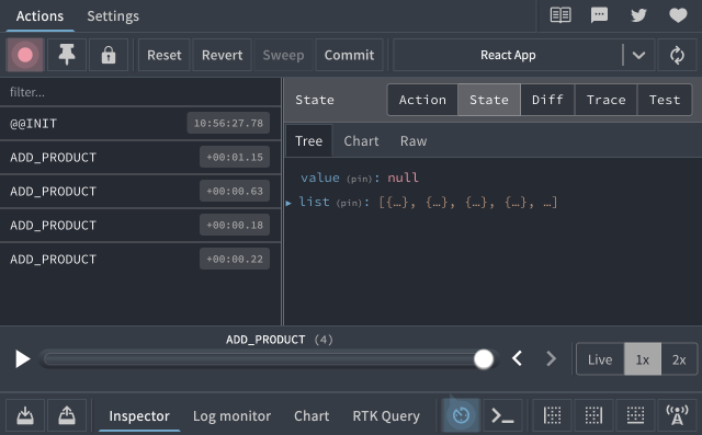 La fenêtre Redux DevTools vous permet de débugger Redux, comme les DevTools vous permet de débugger React