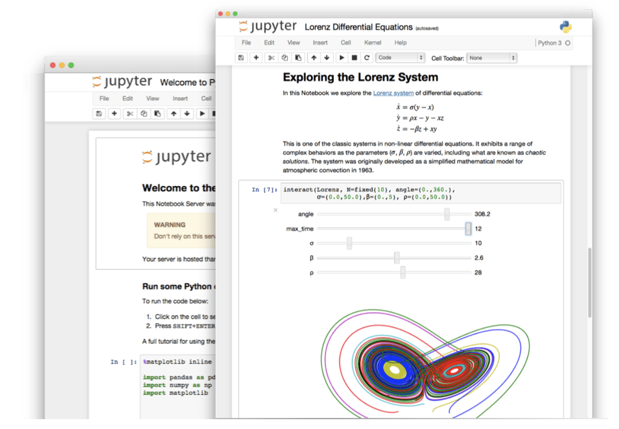 Screen capture showing the Jupyter interface