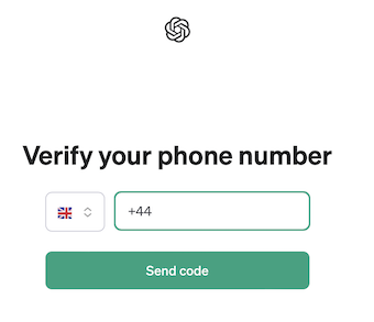 Screenshot showing the phone number verification procedure.