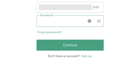 Screenshot showing the password field.