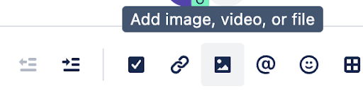 A screenshot of adding a screenshot with the image button in the toolbar