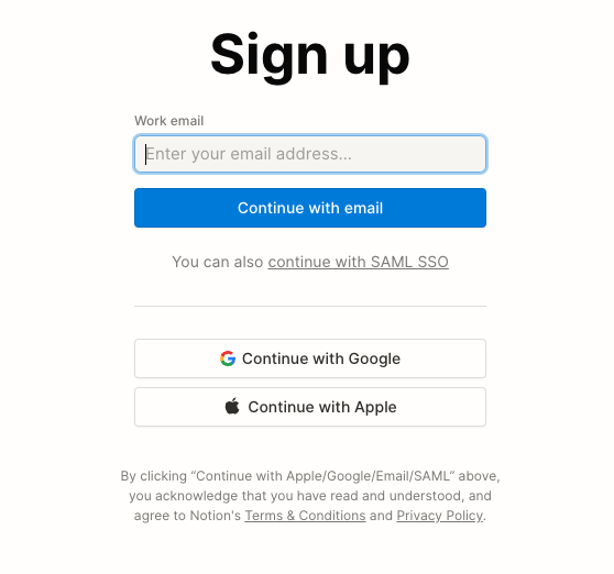 You need to add your email to sign up.