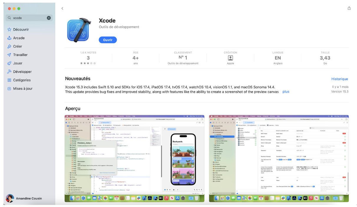 Vérification de la version de Xcode