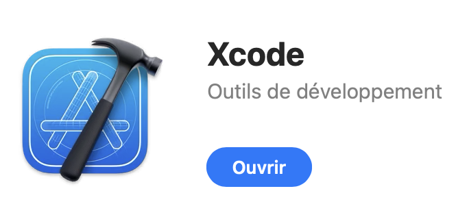 Affichage de la dernière version de Xcode