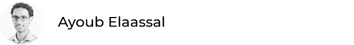 Bannière avec la photo et le nom et prénom de Ayoub Elaassal