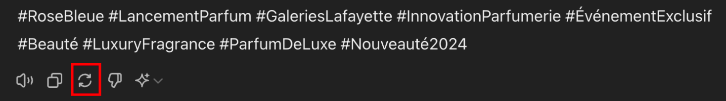 Capture d'écran. Au bas de la dernière réponse générée par ChatGPT, on peut cliquer sur Regenerate response pour faire générer à ChatGPT une nouvelle réponse, formulée différemment, pour répondre à la même question initialement posée.