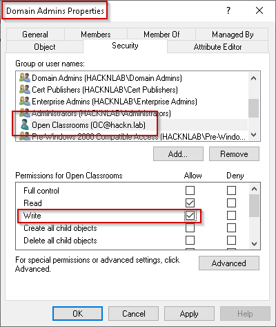 Add persistence for the “Open Classrooms” user