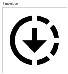 Capture d’écran de la prévisualisation du composant SimpleIcon. On peut voir un logo indiquant le téléchargement en cours et une marge tout autour de 4 DP.