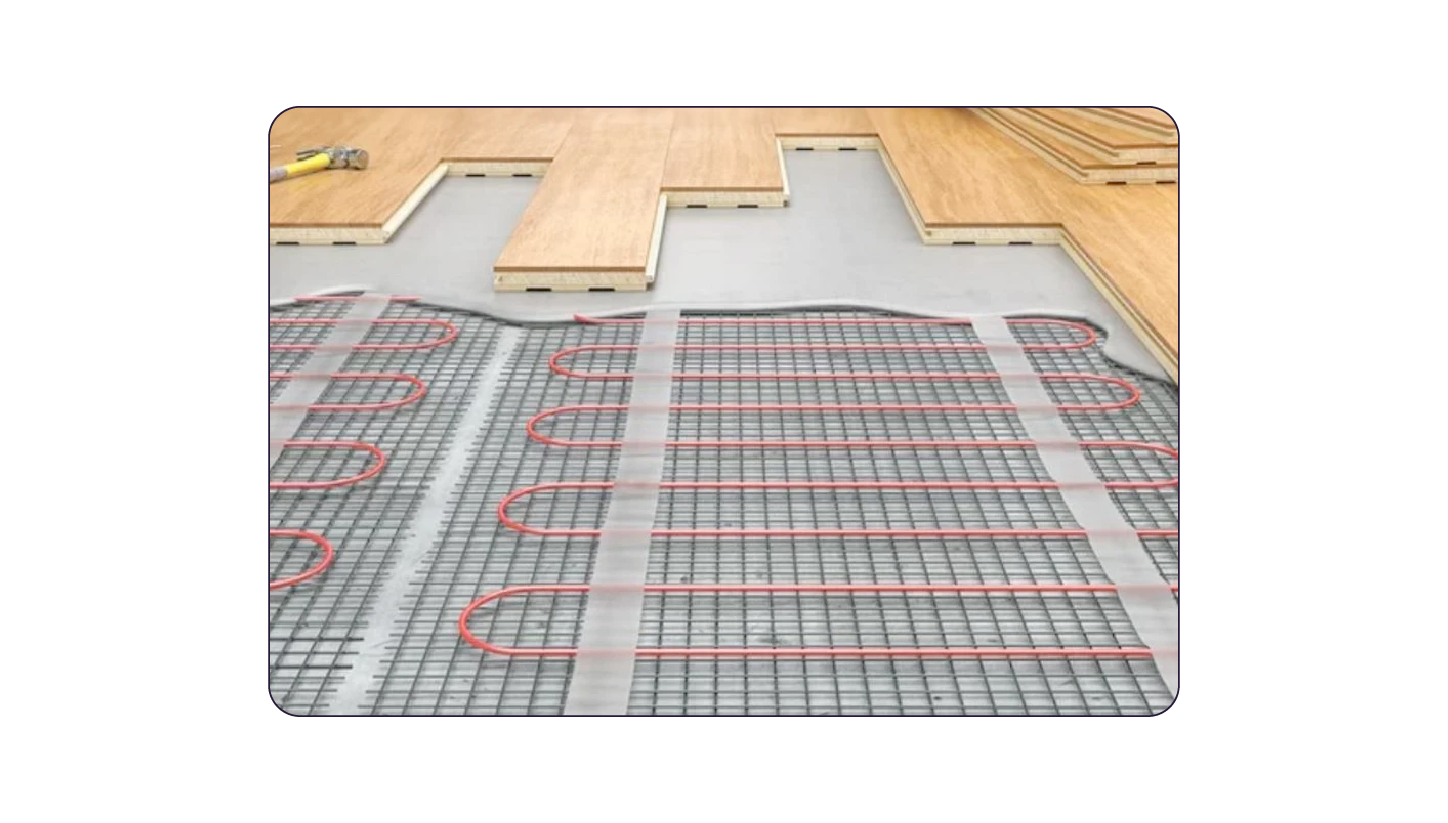 Photographie d'un plancher chauffant électrique