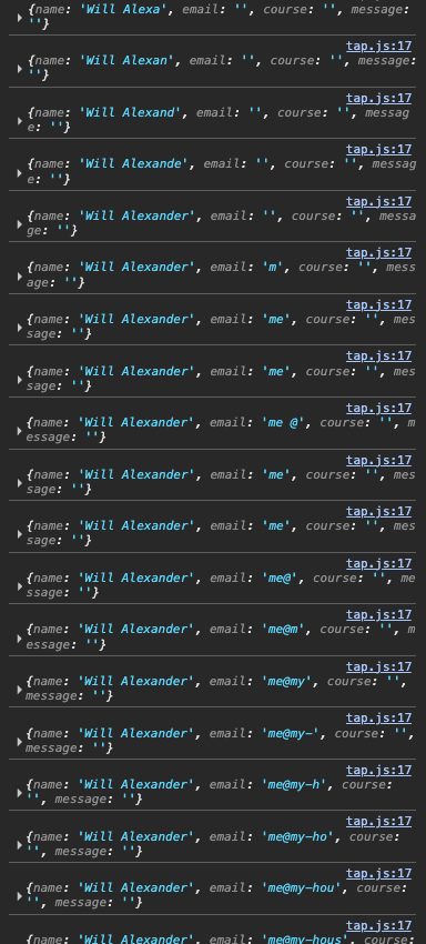 De nombreuses émissions, chacune correspondant à la moindre modification du formulaire