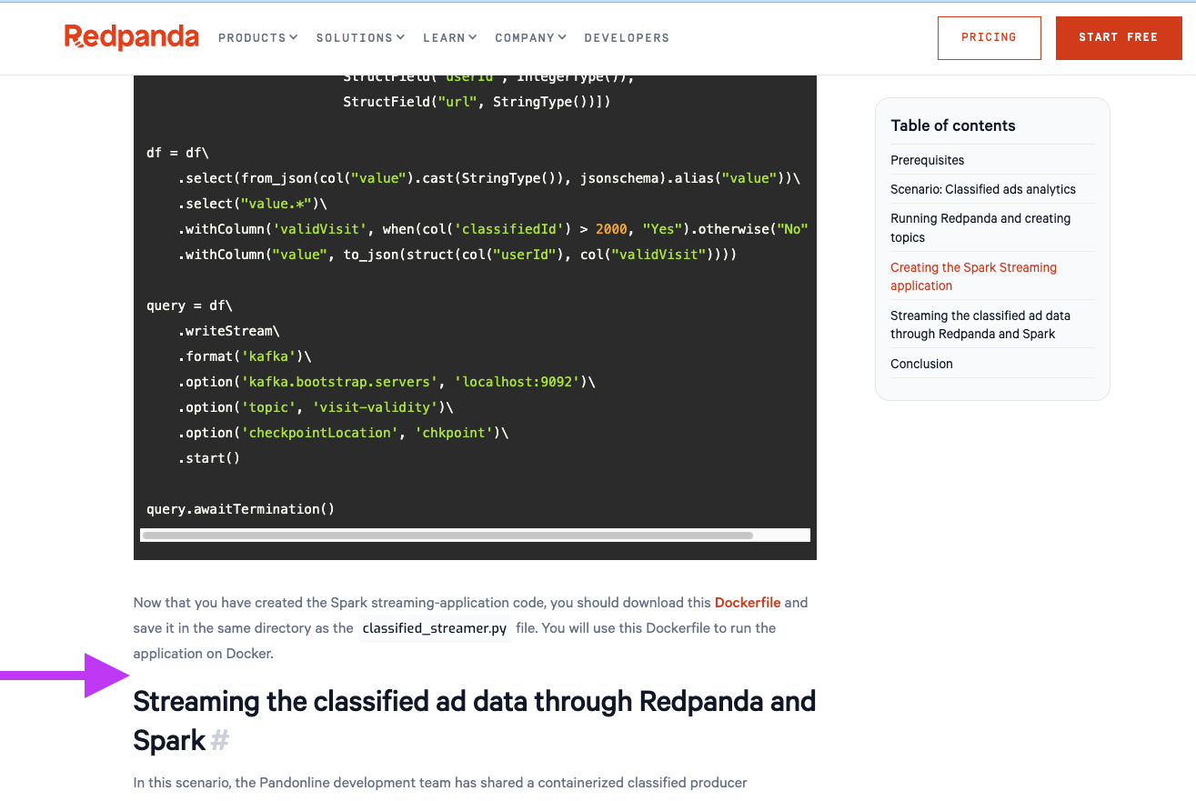 Arrêtez-vous à l’extrait de code lié à “to run the application on Docker.”