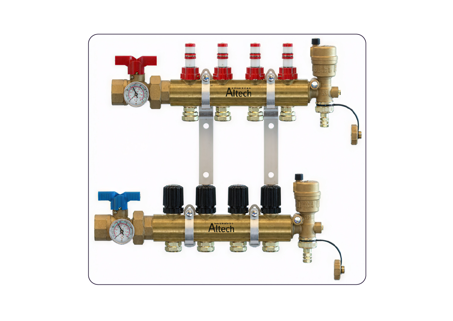 Photographie d'une nourrice de plancher chauffant avec une tête manuelle