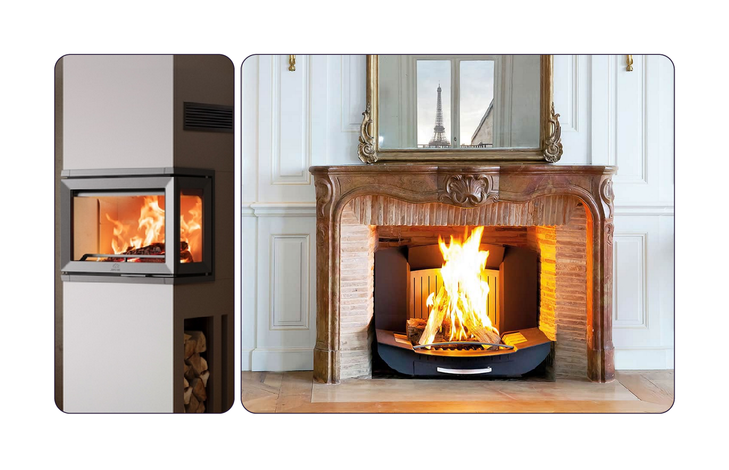 Photographie d'une cheminée ouverte