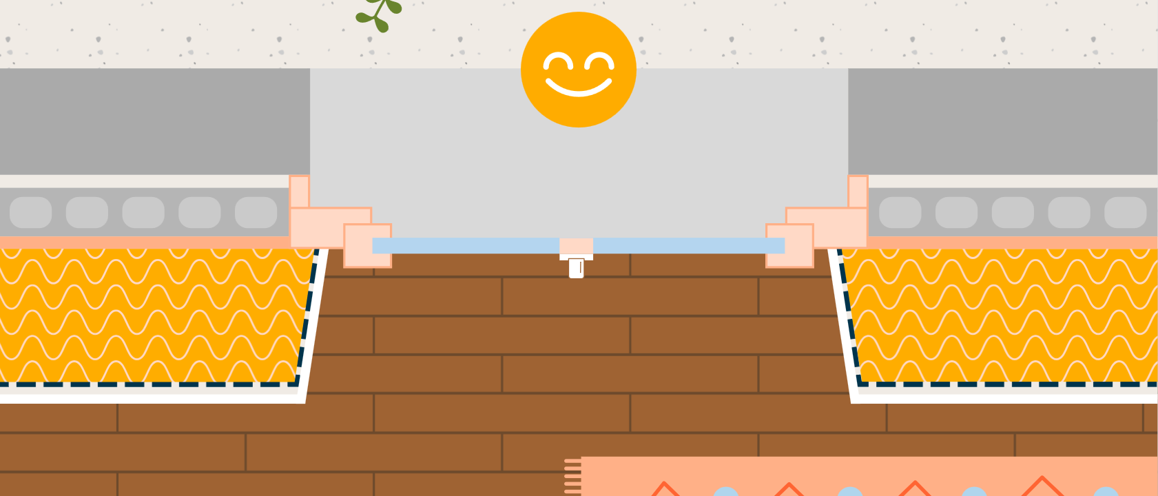 Exemple d’une pose en applique effectuée avant l’isolation par l’intérieur et avec châssis élargi