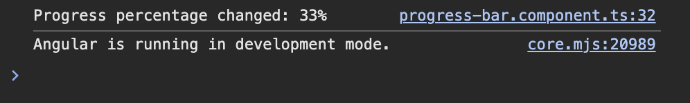La toute première ligne de la console affiche le pourcentage de complétion