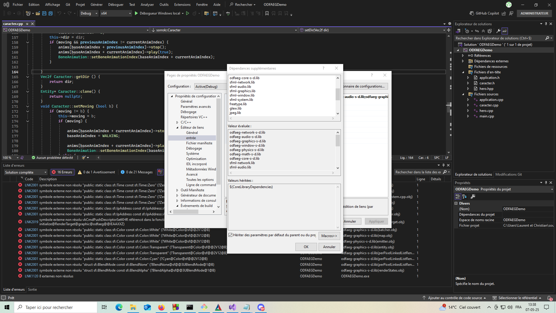 Visual Studio 2022 link errors. par OmbreNoire - page 1 - OpenClassrooms