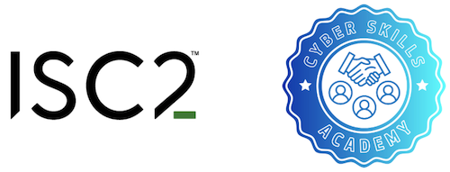 Logos of ISC2 and of Cybersecurity Skills Academy