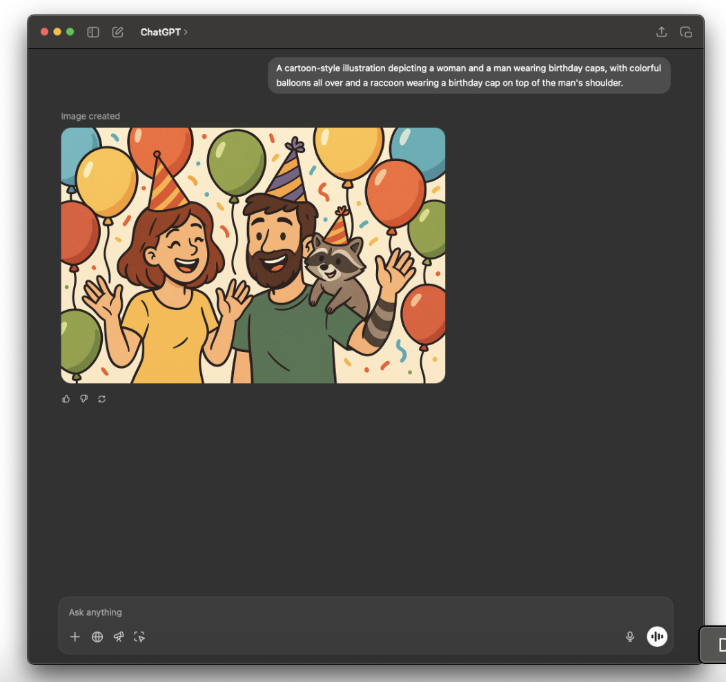Exemple de génération d'image avec ChatGPT