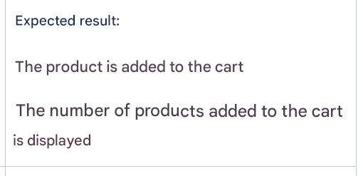 Exemple d'un résultat attendu contenant plus d'un résultat