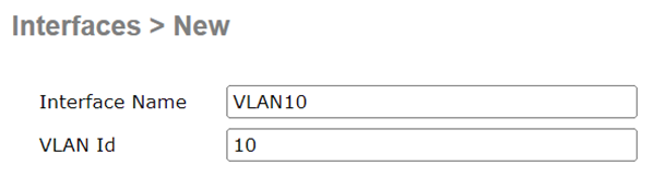 Création d’une nouvelle interface réseau nommée VLAN10 avec un identifiant VLAN défini sur 10 dans l’onglet de configuration du contrôleur.