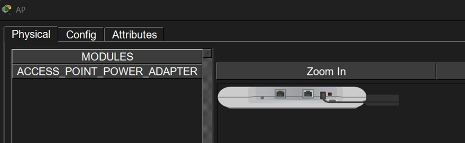 Vue physique d’un point d’accès sans fil (AP) montrant qu’un module