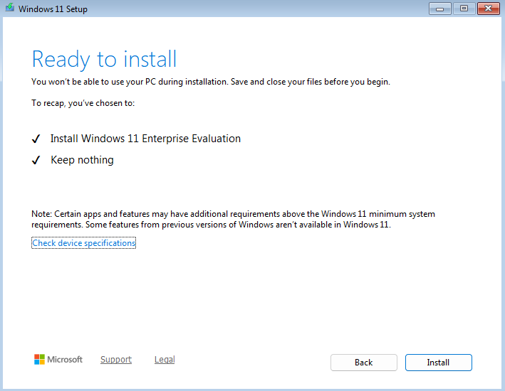 Start the Windows 11 Installation