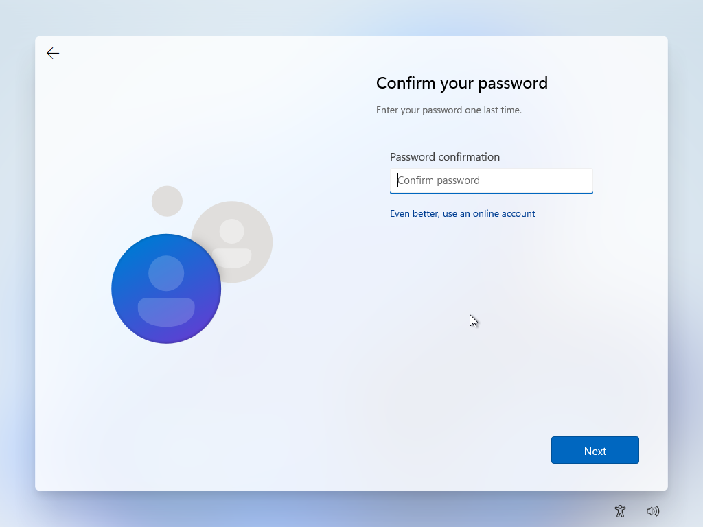 Confirm the Password