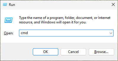 Press Windows+R to open the Run window