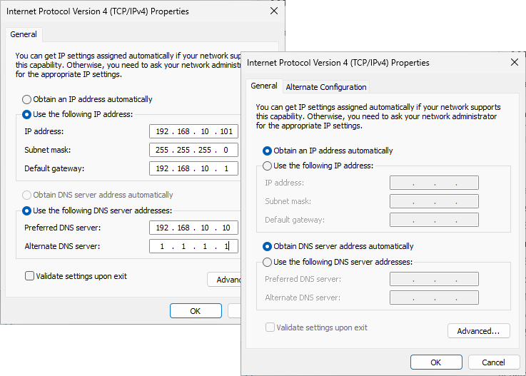 Configure IPv4