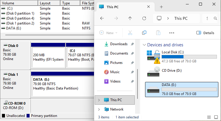 Your New Disk Is Recognized