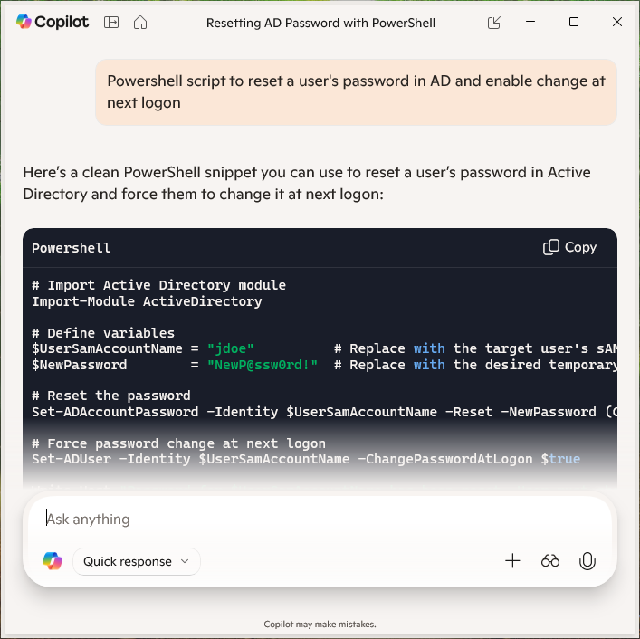 Copilot Helps With Technical Questions and More