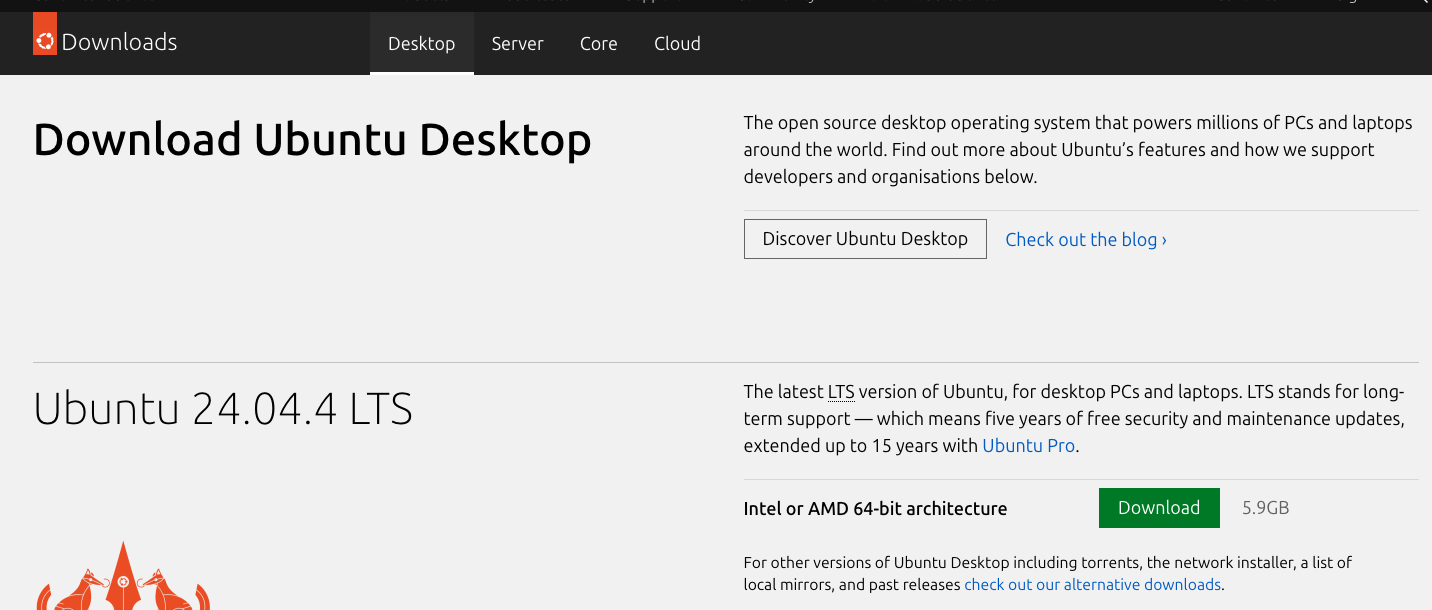 éléchargement de l’image ISO Ubuntu