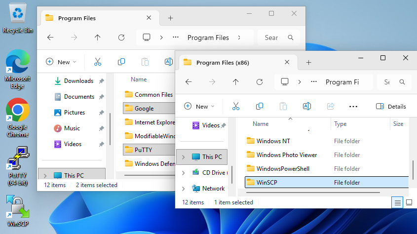 File Explorer open on drive C:, showing a file named unattend.