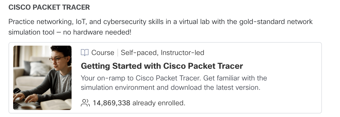 Overview of the Getting Started with Cisco Packet Tracer course