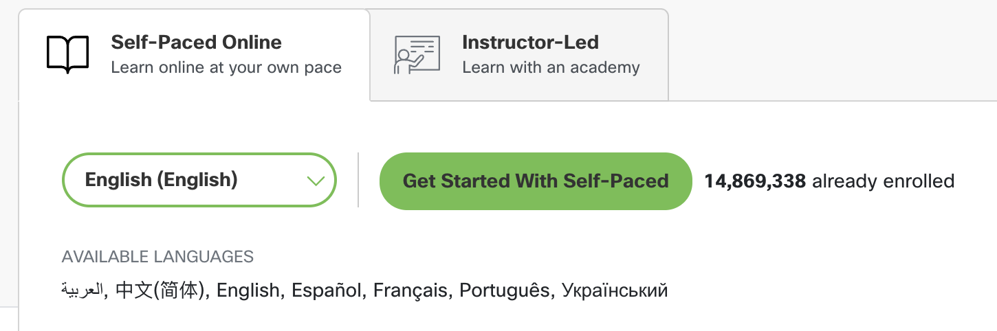 Click the Get Started With Self-Paced button