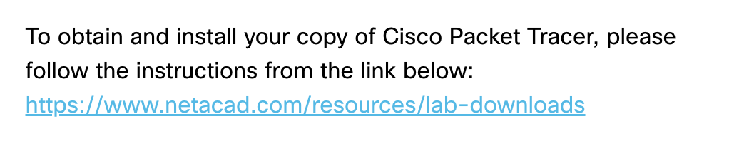 Follow the link to install Cisco Packet Tracer