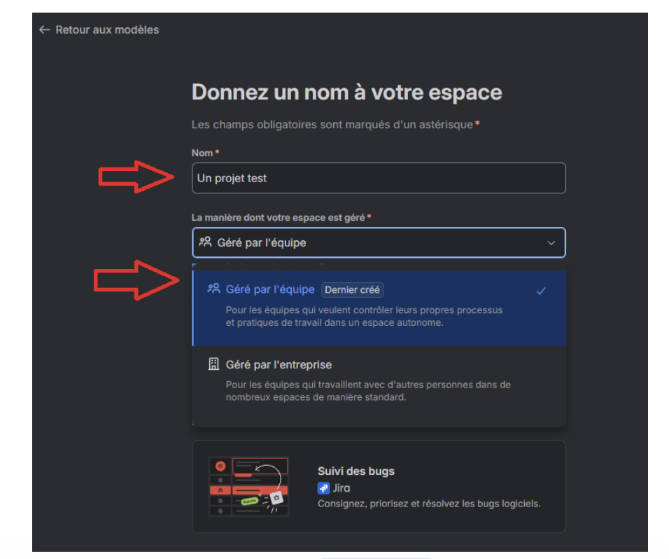 Nommage de l'espace