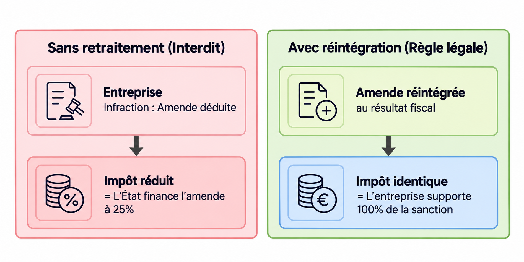 Effet de la réintégration extra-comptable pour garantir l'égalité devant l'impôt.